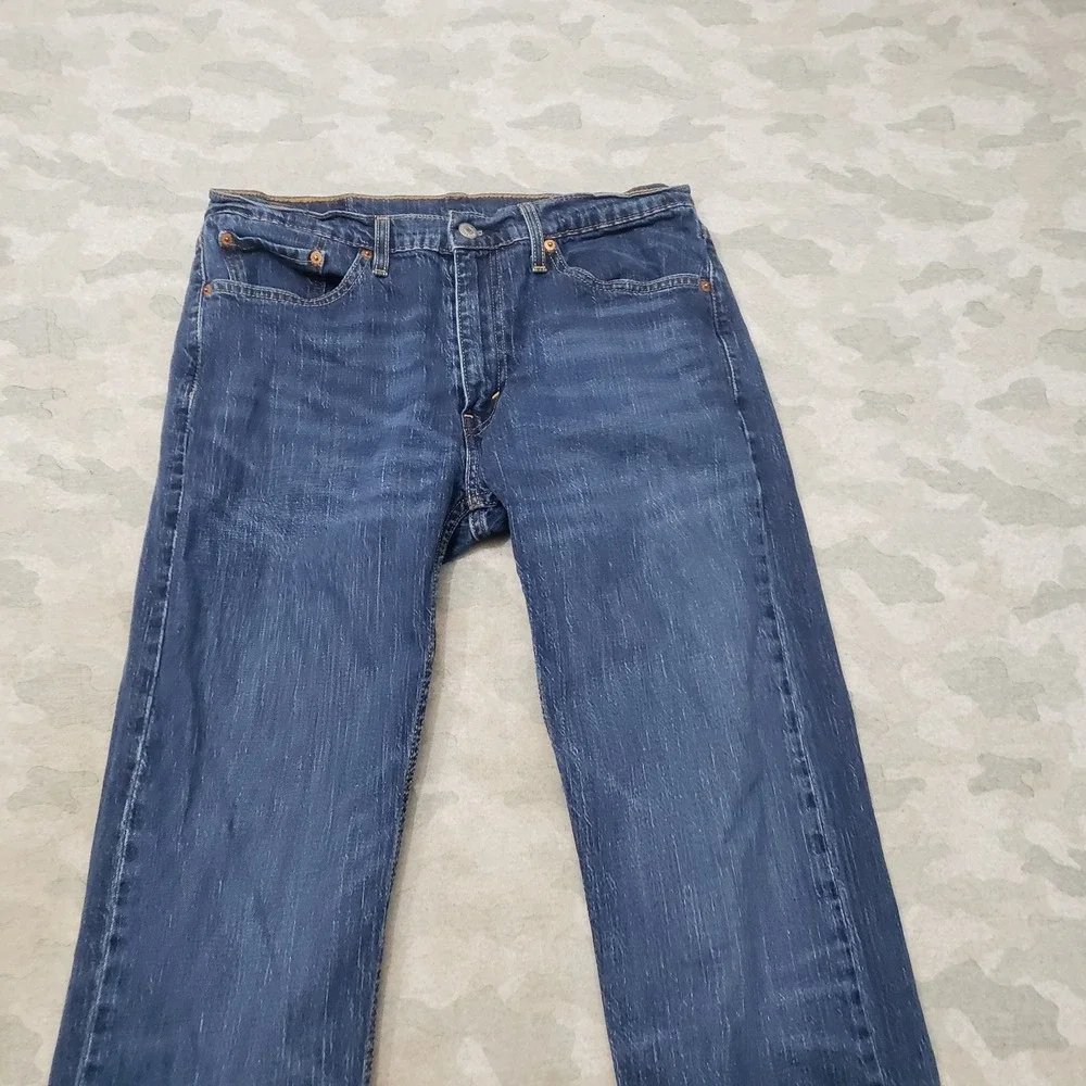 Levi's 505 Jeans Mens 33x34 Blue Straight Leg Denim Medium Wash Workwear